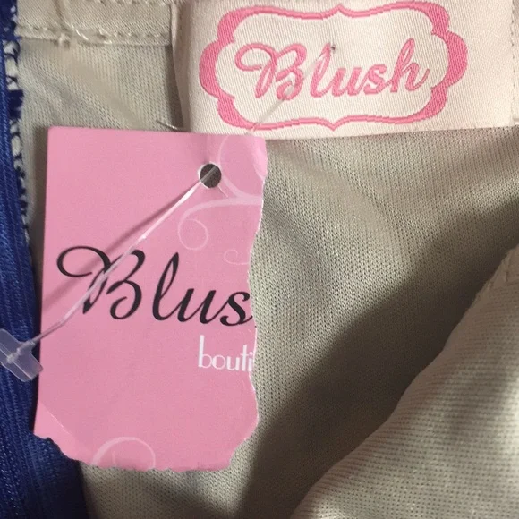 Blush Navy Fishnet Short Sleeve Dress Size M NWT - Picture 8 of 9